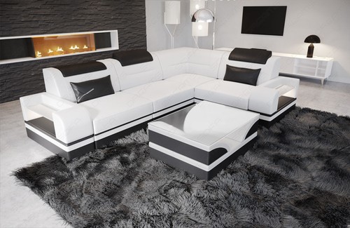 Leather sofa corner couch - leather,