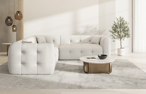Leather corner couch - , sofa