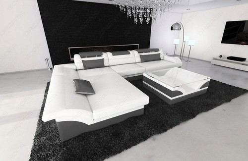 Leather couch sofa led - sofa, corner