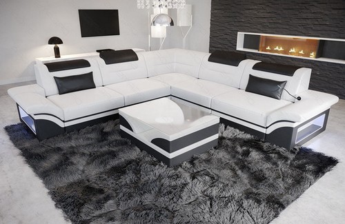 Leather corner sofa - , couch