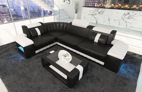 Corner sofa leather - , couch