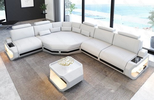 Couch corner sofa - , leather