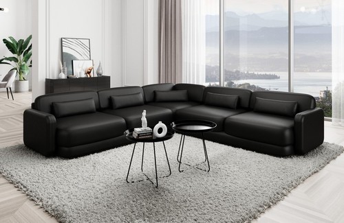 Leather sofa corner couch