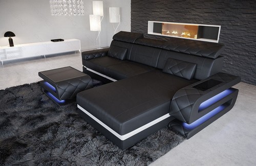 Sofa leather corner couch - leather,