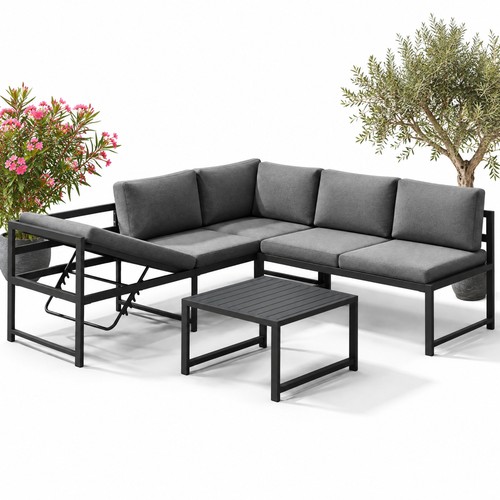 Set chairs aluminium corner - set,
