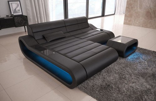 Leather sofa corner couch