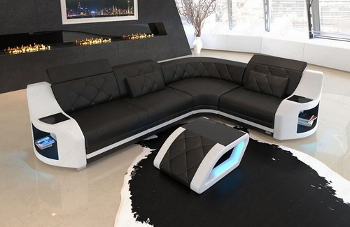 Sofa leather corner couch - leather,