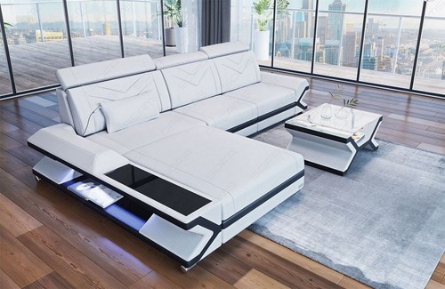 Leather corner sofa - sofa, couch