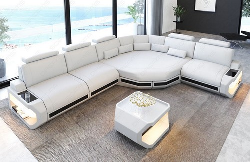 Leather sofa corner couch - leather,
