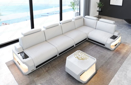 Leather sofa corner - , couch