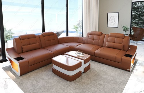 Corner sofa leather couch